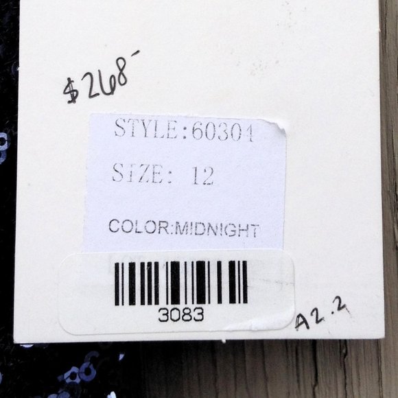 Alyce Paris 60304 Midnight Navy Blue Sequin Prom Formal Dress Gown Size 12 - Picture 11 of 13